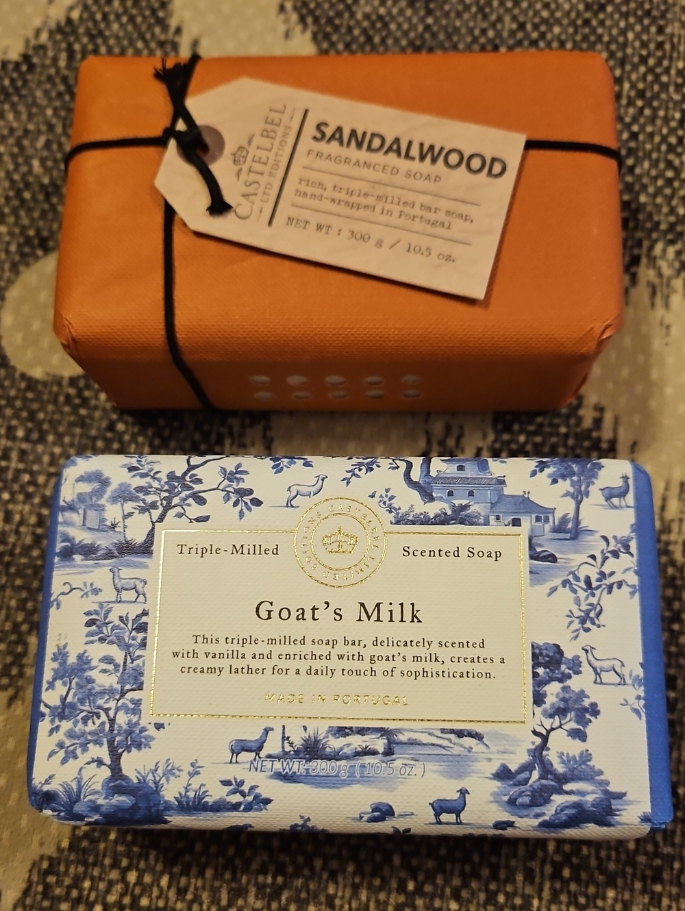 Castelbel Sandalwood & Goat's Milk Soap Set — Orange and White/Blue